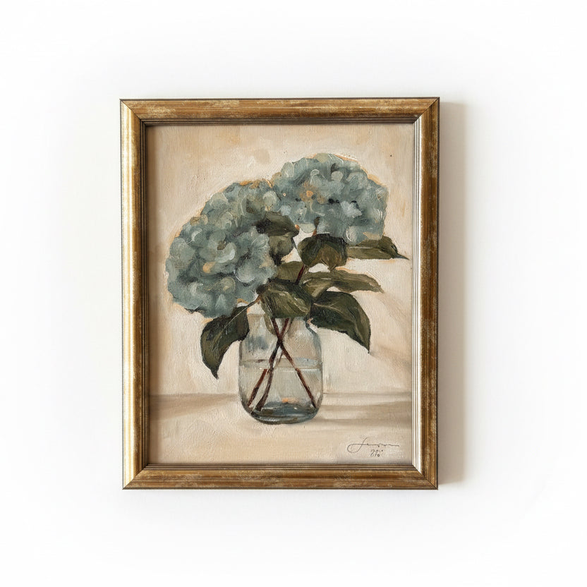“Blue hydrangea bouquet” Print