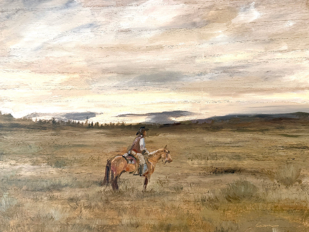 “Cowboy at sunset” print
