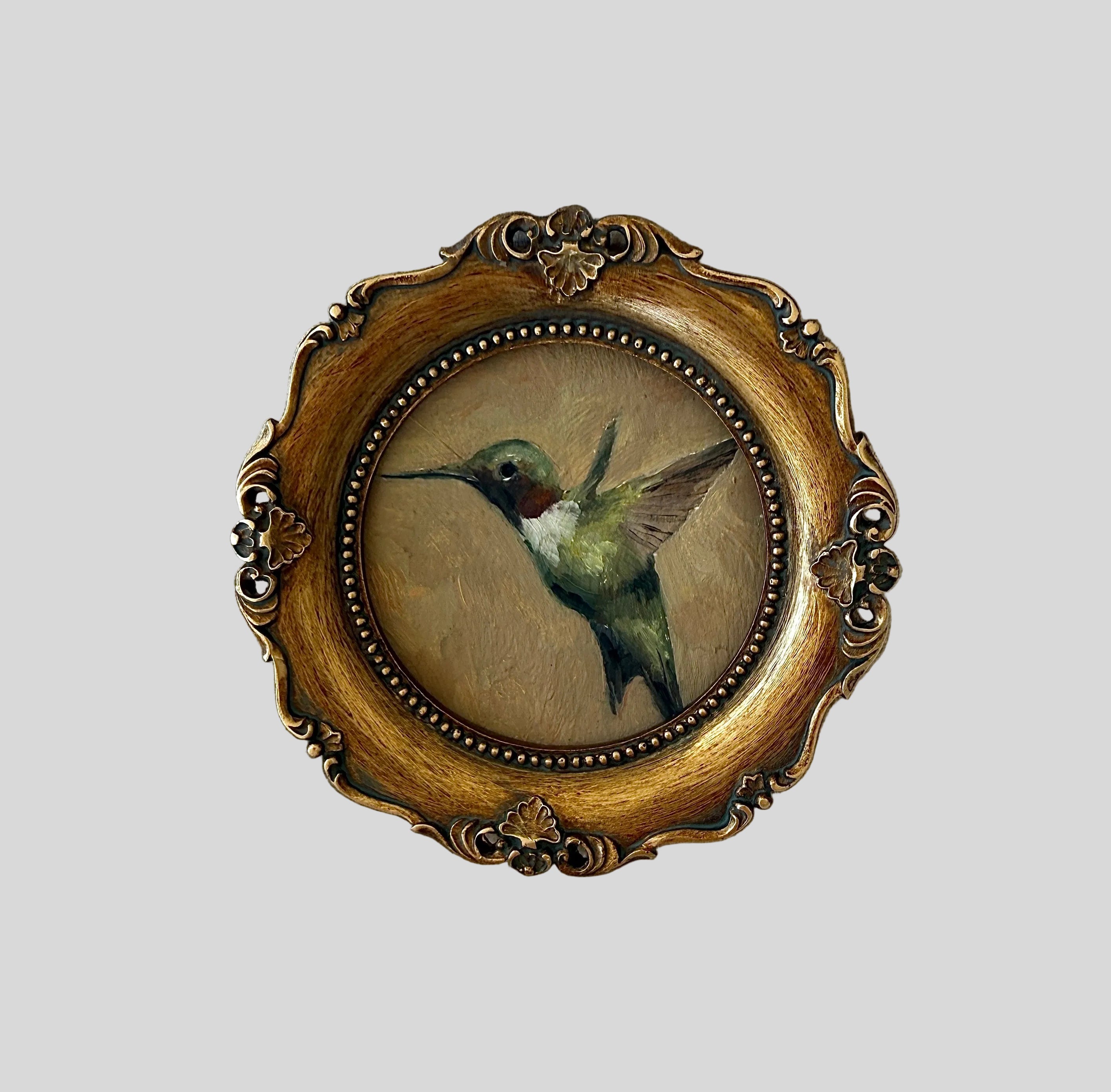 “Soft Hummingbird” circle print