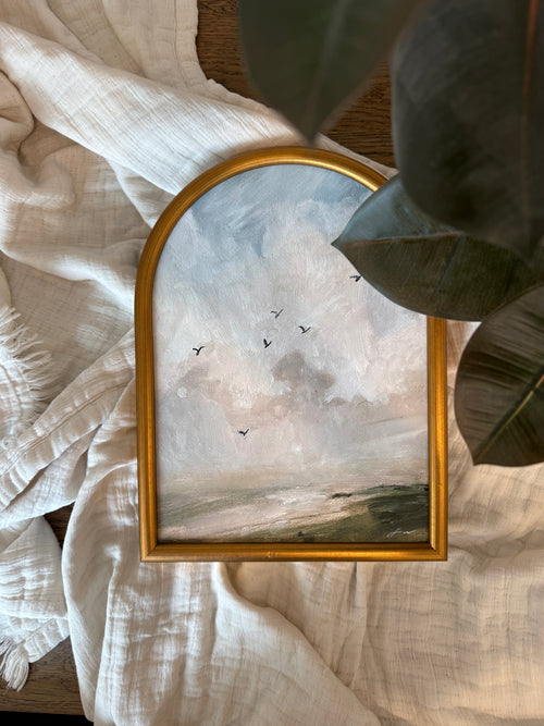 Arched “look at the birds” print