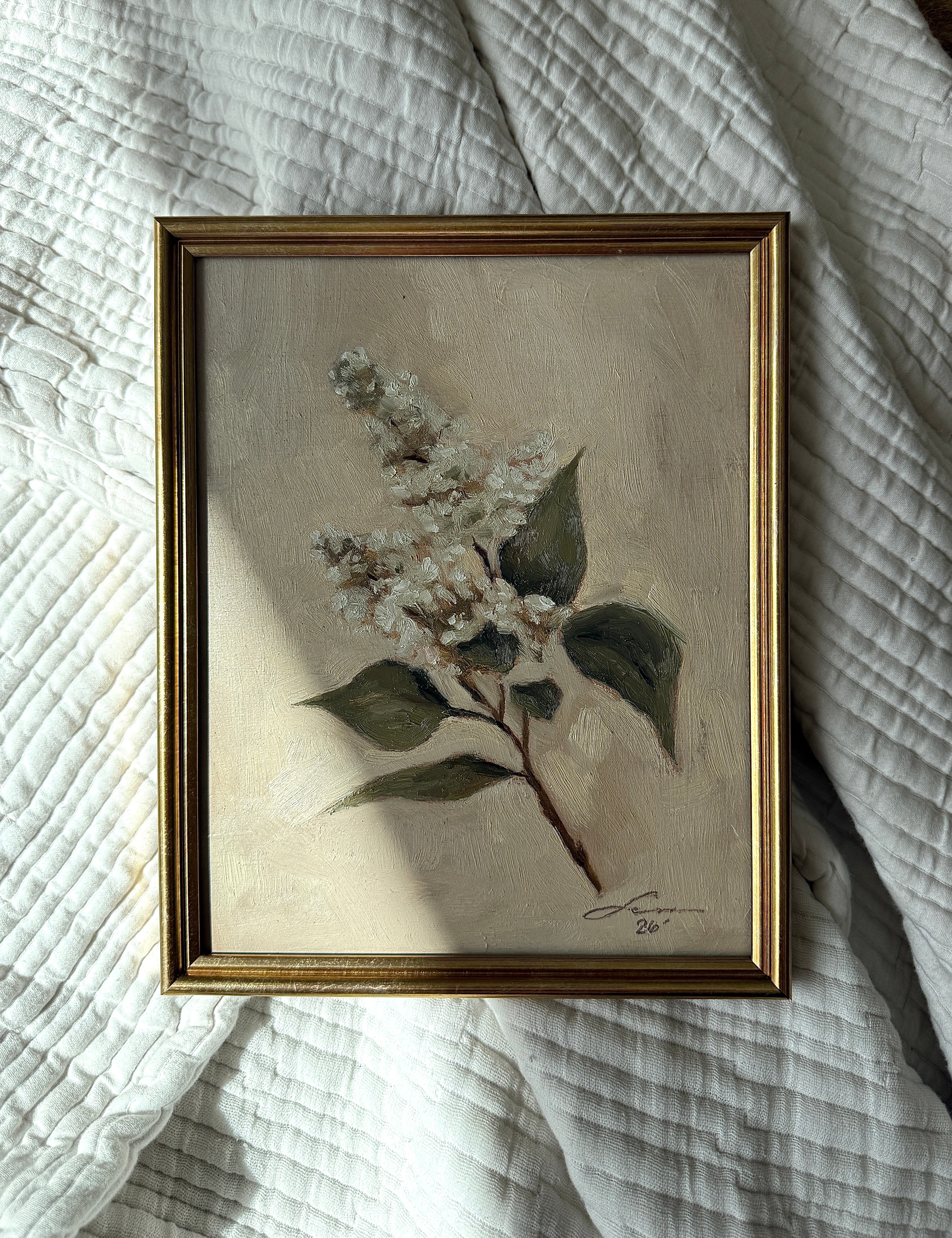 “White lilac stem” print