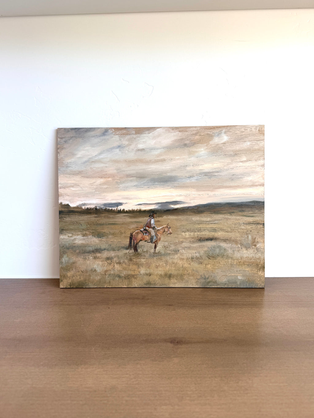 “Cowboy at sunset” print