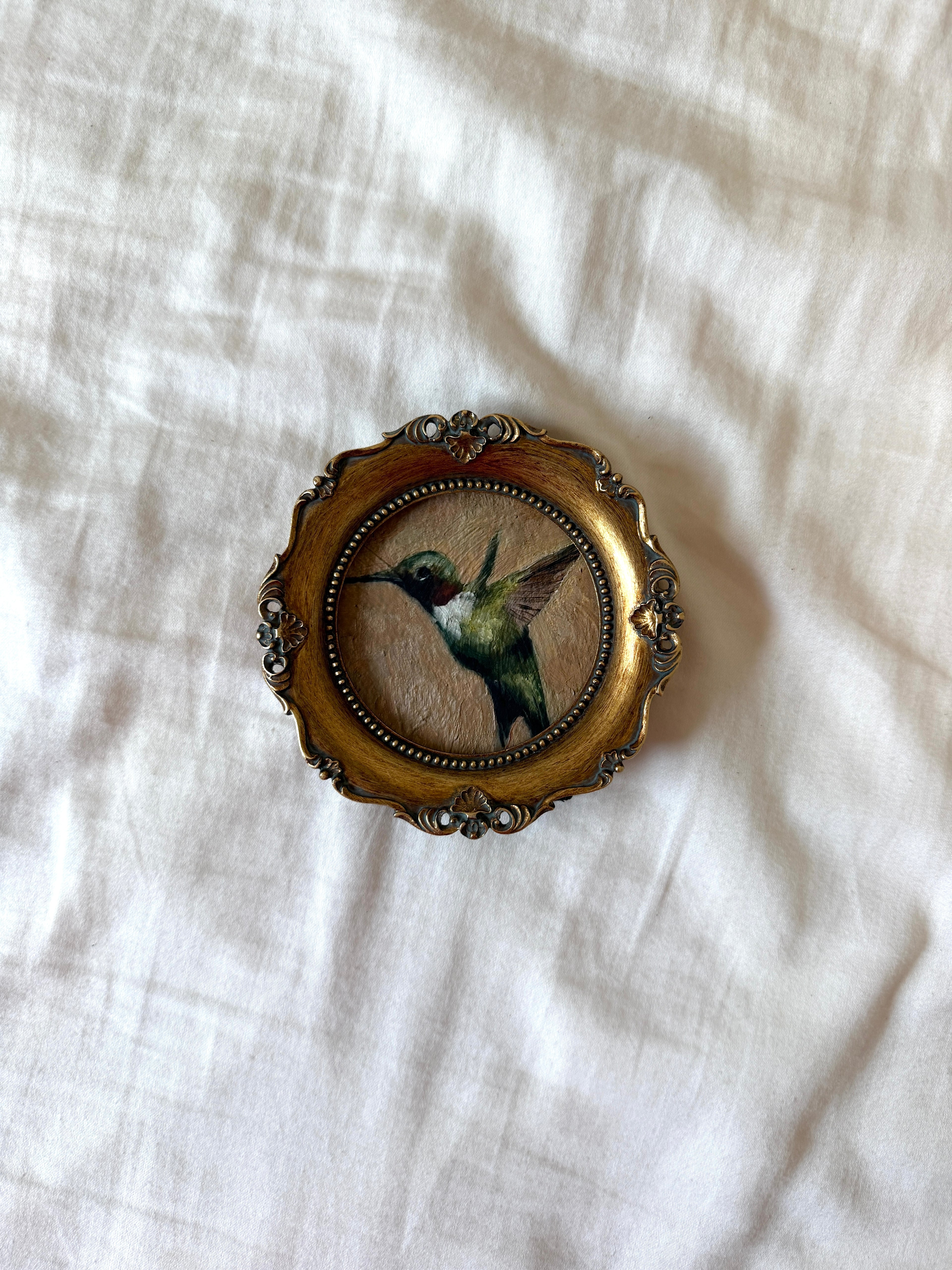 “Soft Hummingbird” circle print