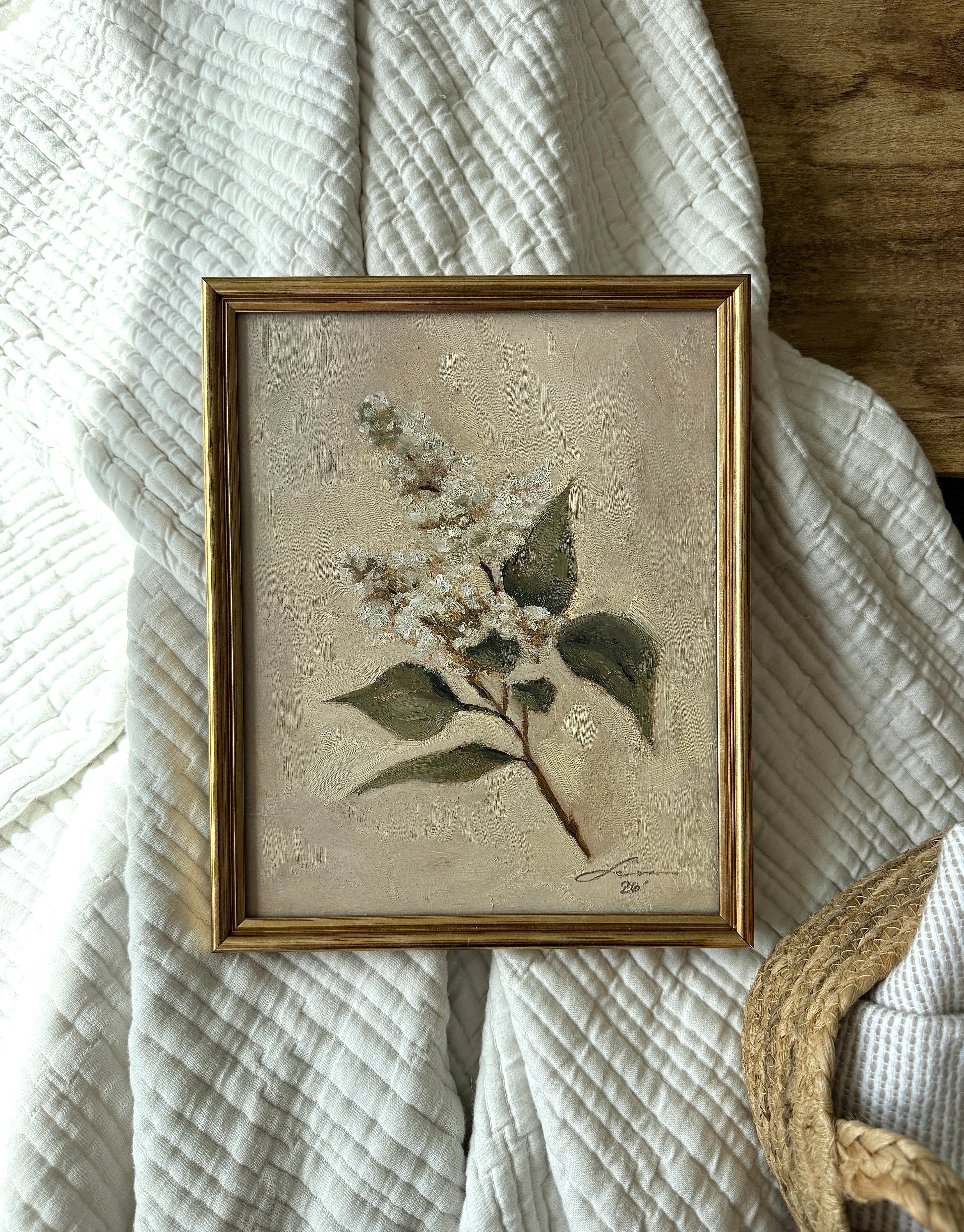 “White lilac stem” print