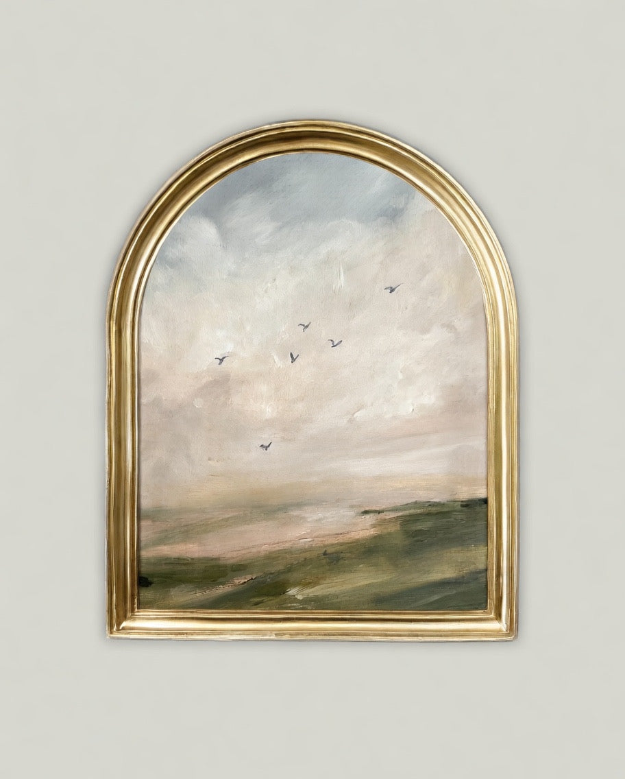 Arched “look at the birds” print
