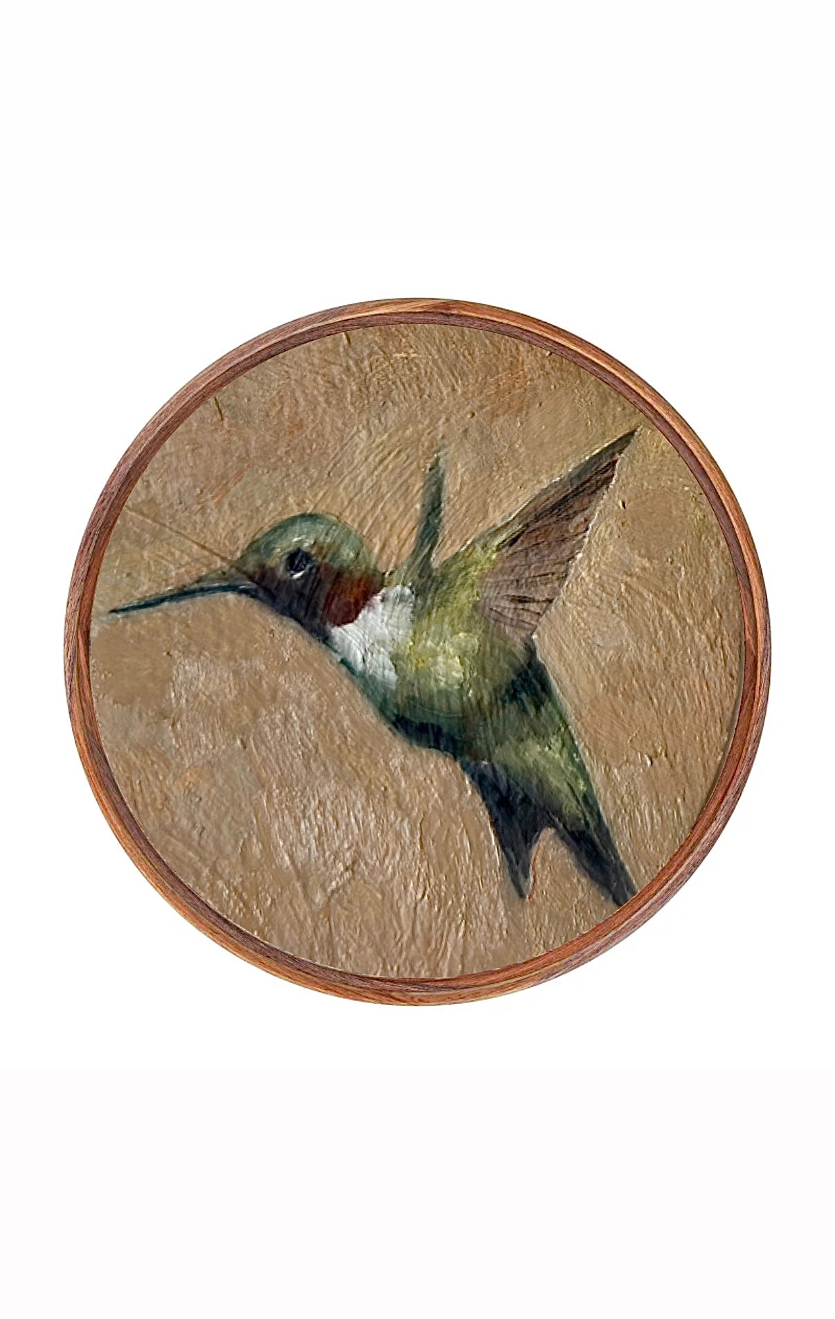 “Soft Hummingbird” circle print