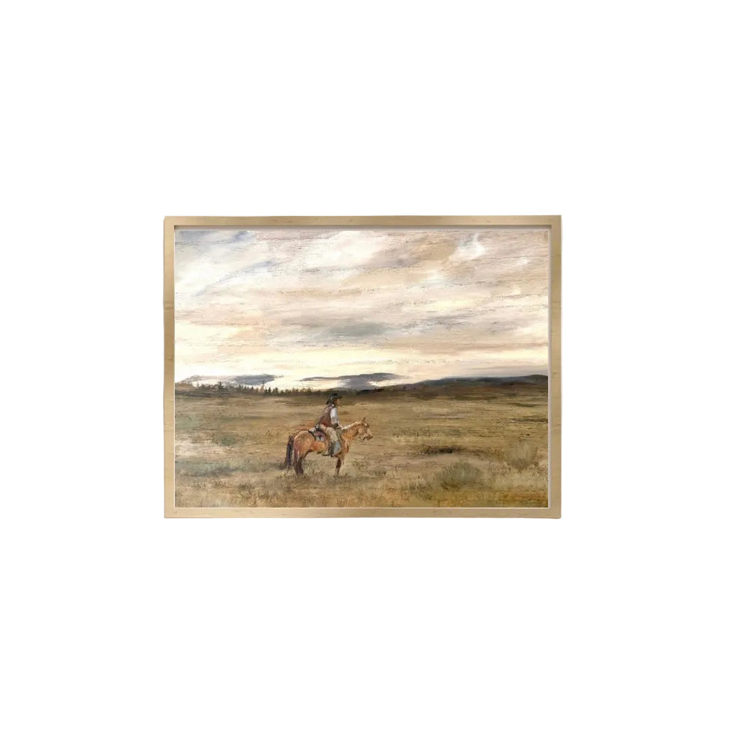 “Cowboy at sunset” print