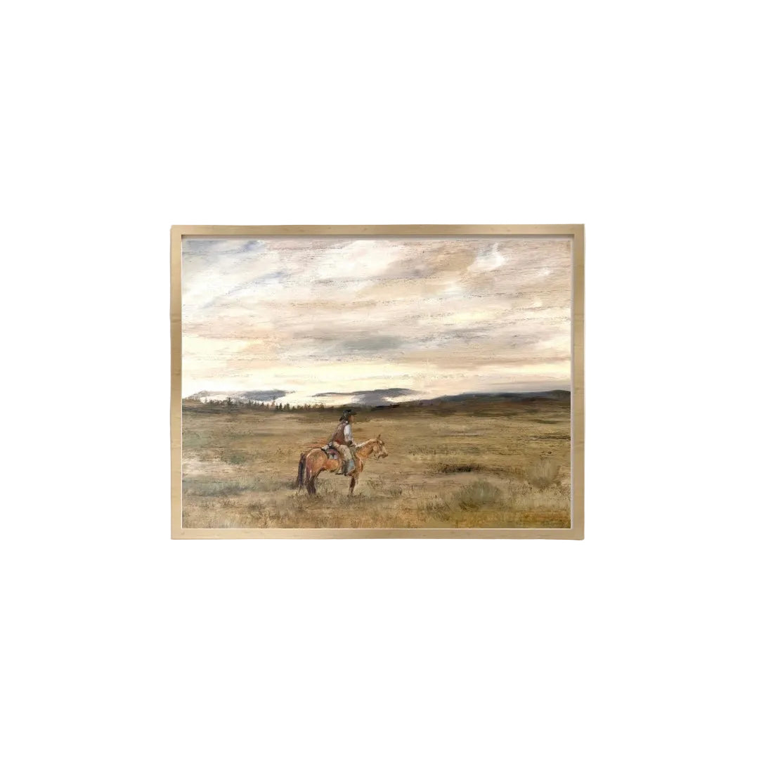 “Cowboy at sunset” print