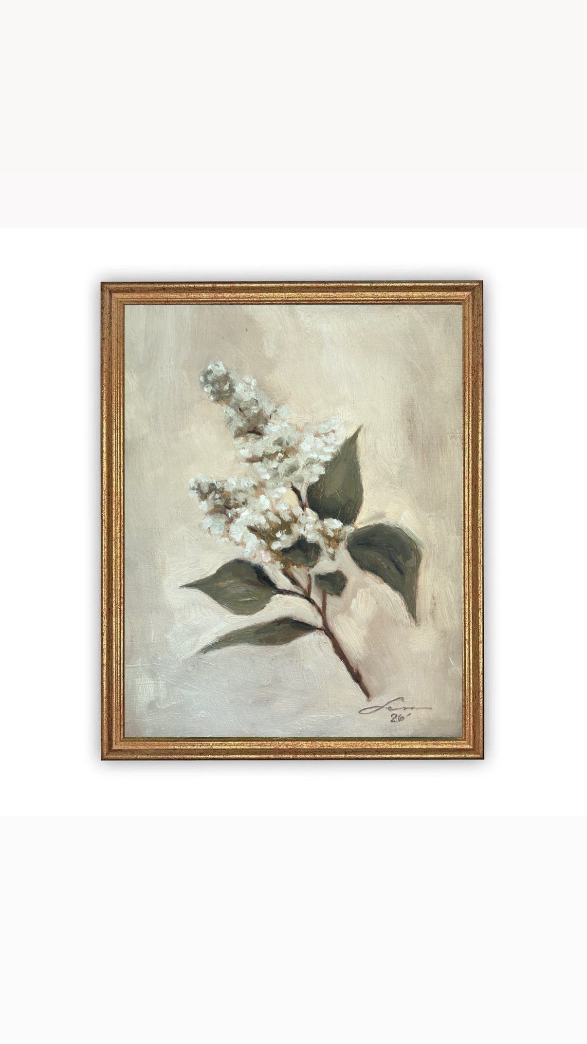 “White lilac stem” print