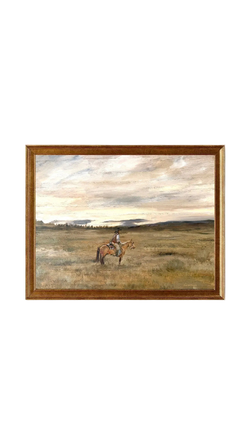 “Cowboy at sunset” print