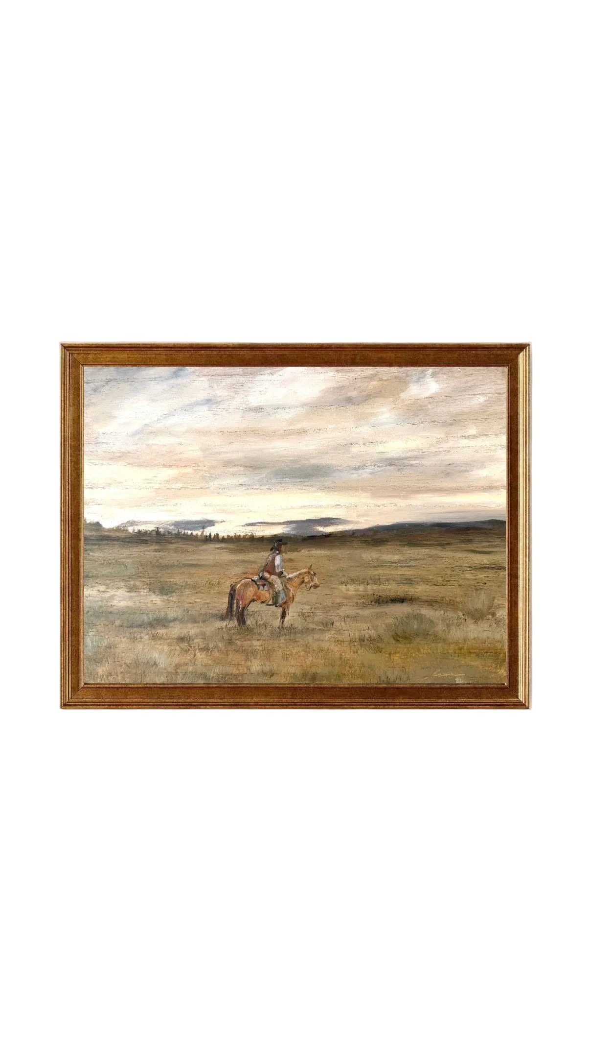 “Cowboy at sunset” print